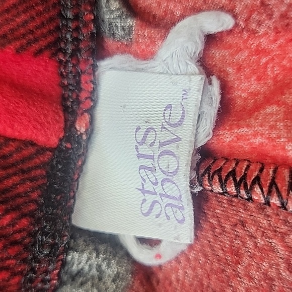 Red and Black Plaid Women's Pants Stars Above Size Medium - Picture 4 of 4